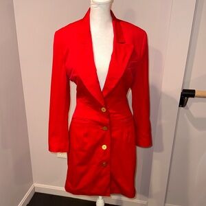 Vintage Norma Kamali Red Blazer Coat